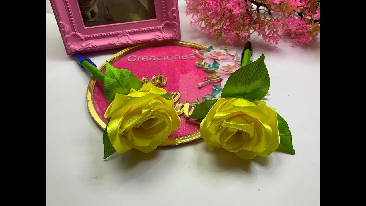 Rosas eternas en pluma VIDEO No.1007 creaciones rosa isela