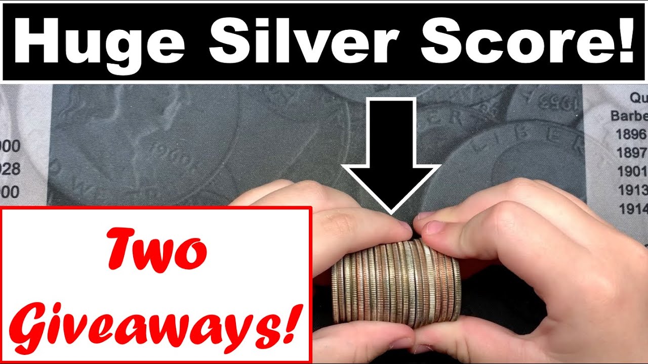 Huge Silver Score Coin Roll Hunting Half Dollars! Two Free Giveaways!