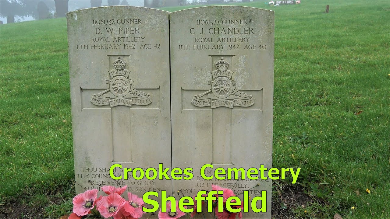 Sheffield Crookes Cemetery, UK: Exploring the memorials in the mist.