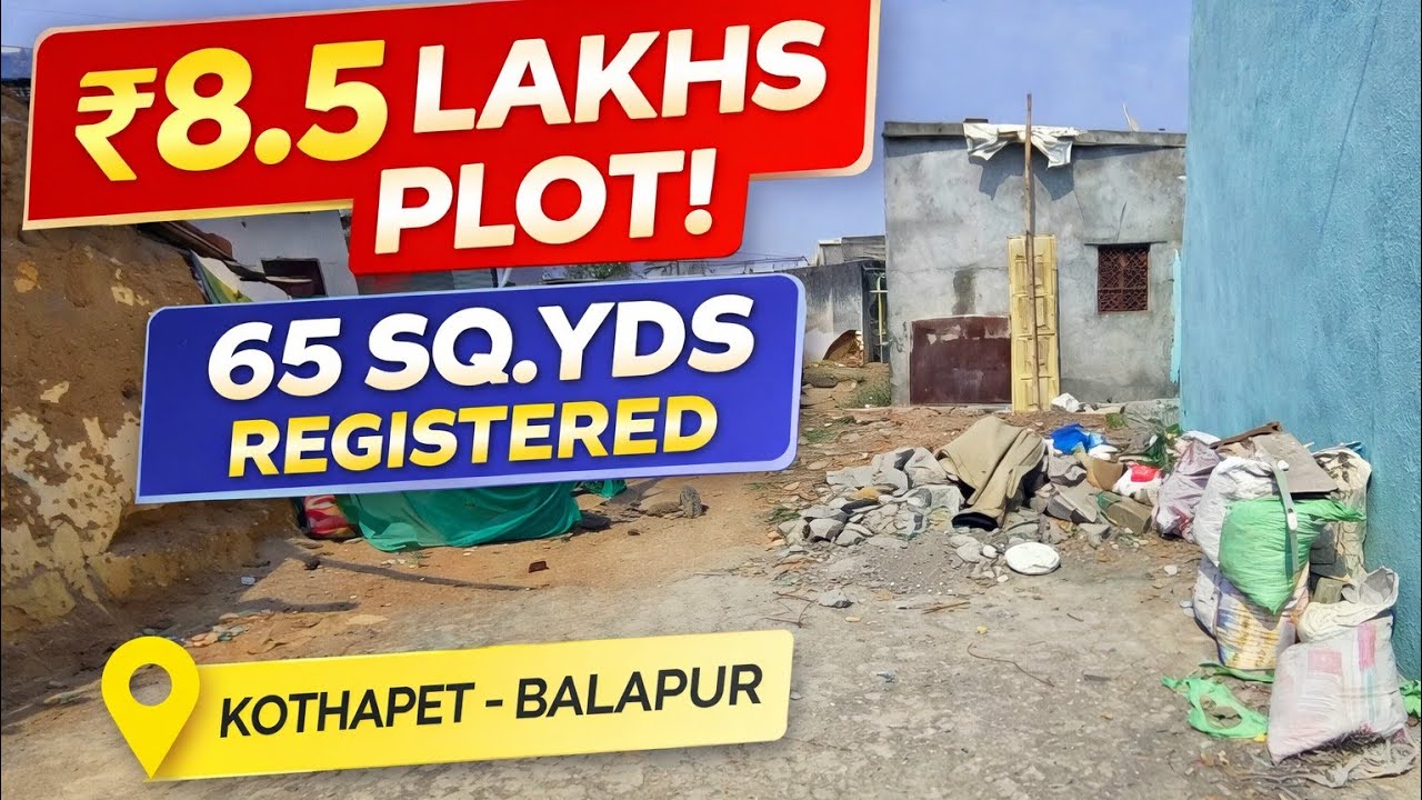 🔥 ₹8.5 LAKHS ONLY 😱 Rare Plot in Kothapet – Balapur | 65 Sq Yds | Ready to Build 🏗️