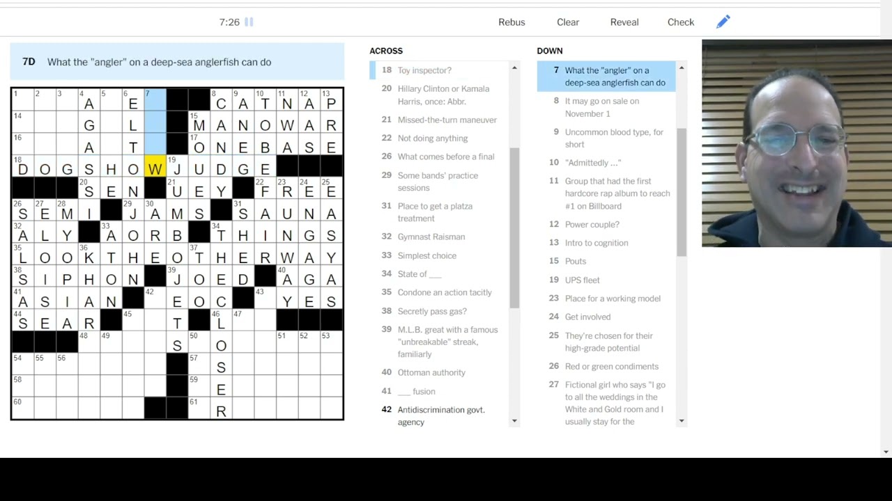 Watch Steve Solve the NY Times Crossword 12-30-22