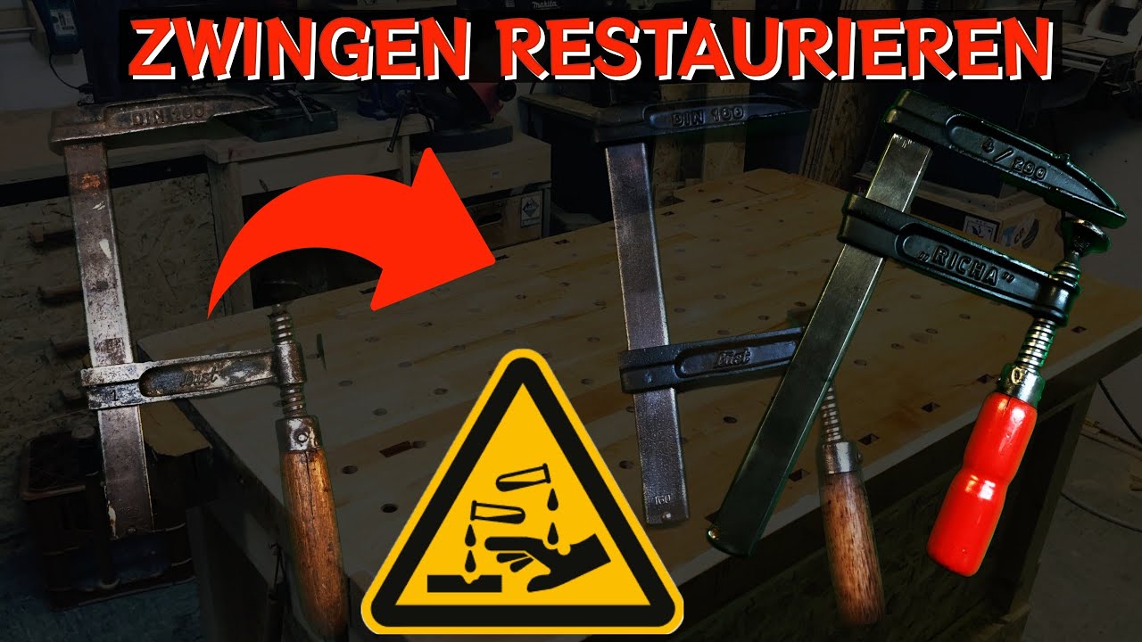 Alte Schraubzwingen restaurieren | Rost entfernen mit Zitronensäure