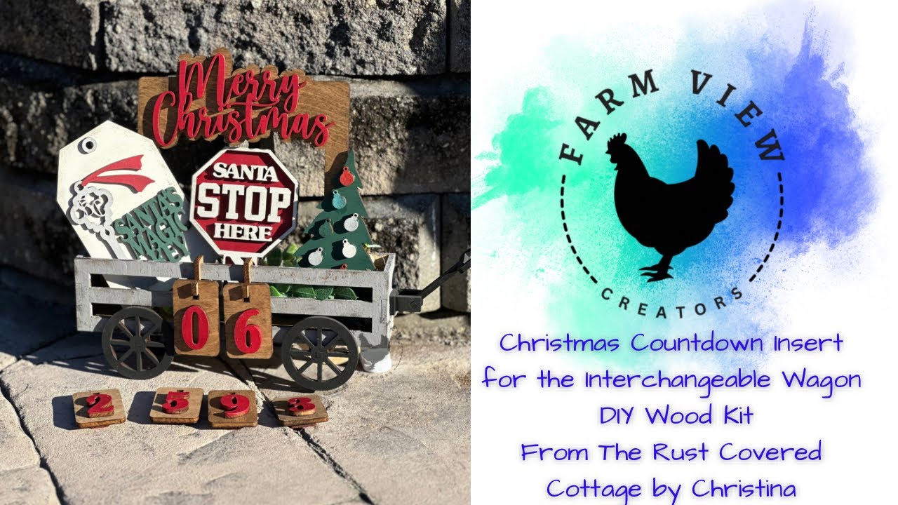 Christmas Countdown Insert for the Interchangeable Wagon | DIY Wood Kit from @RustCoveredCottage 