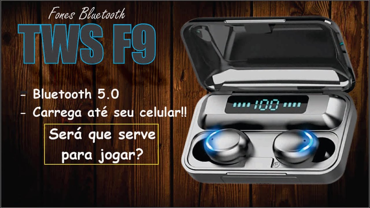 Fone TWS F9 - 5 - Muito BOM & BARATO - Unboxing, sincronização, e teste no FREE FIRE