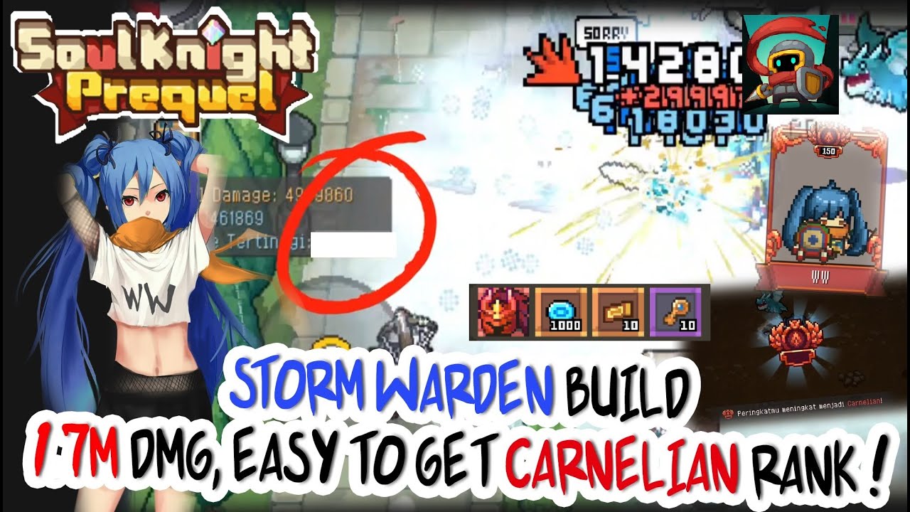 BUILD STORMWARDEN ( Aegis + Tempest Mage ) CARNELIAN HIGH DMG ! [ Soul Knight Prequel ]