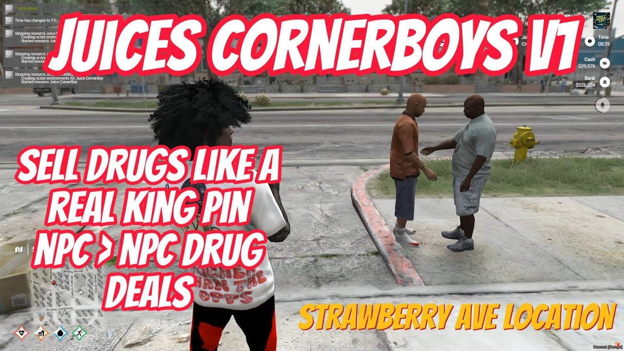 Juice-CornerBoy V1🚦📱 (QBCore & ESX)  [ FIVEM NPC TO NPC DRUG DEALING ]