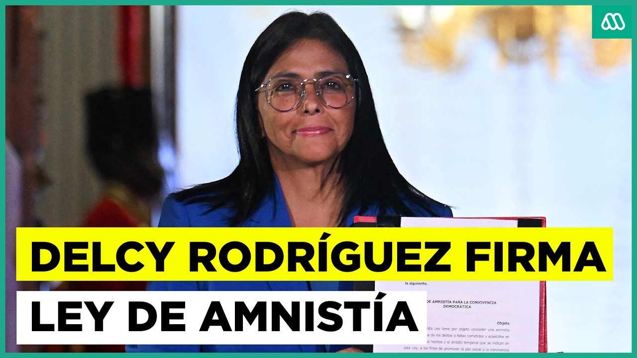 Delcy Rodríguez firma ley de amnistía en Venezuela