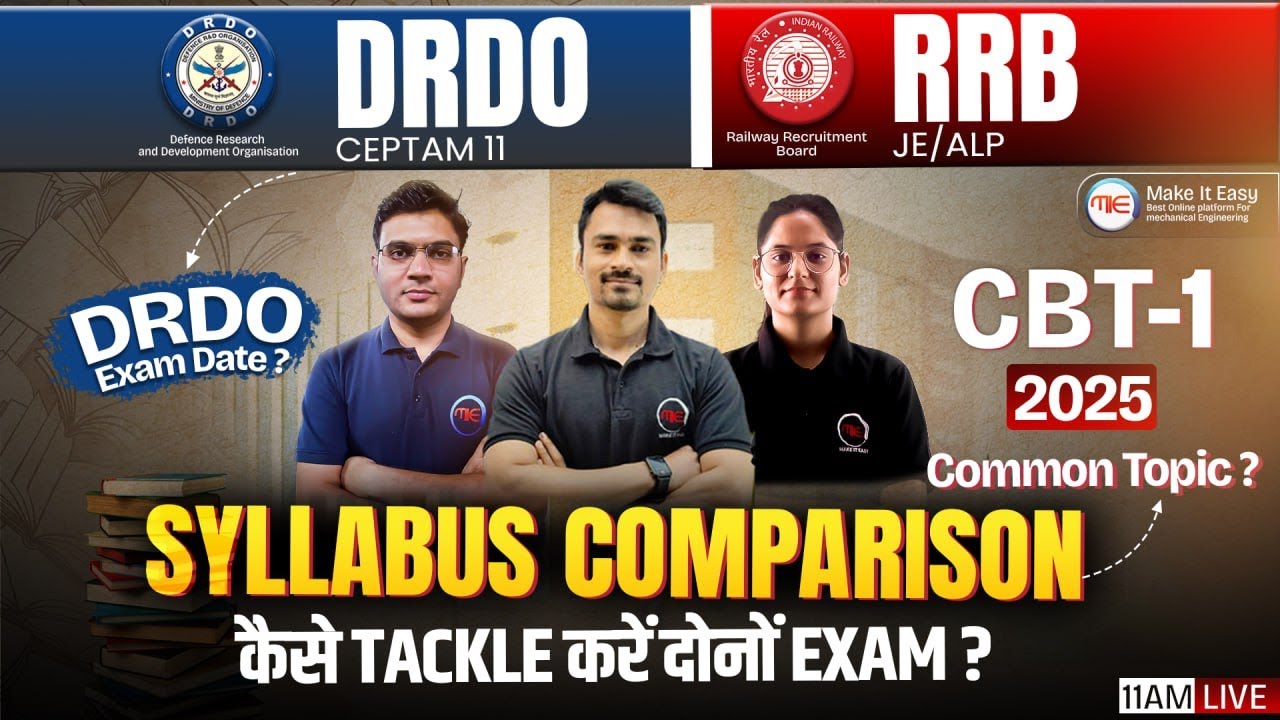 DRDO CEPTAM-11 vs RRB JE/ALP 2025 | RRB JE & DRDO 2025 Syllabus Comparison | How to Prepare | #rrbje