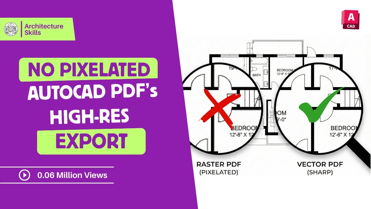 Remove Pixelation from AutoCAD PDF Plans | High-Resolution PDF Export & Photoshop Workflow