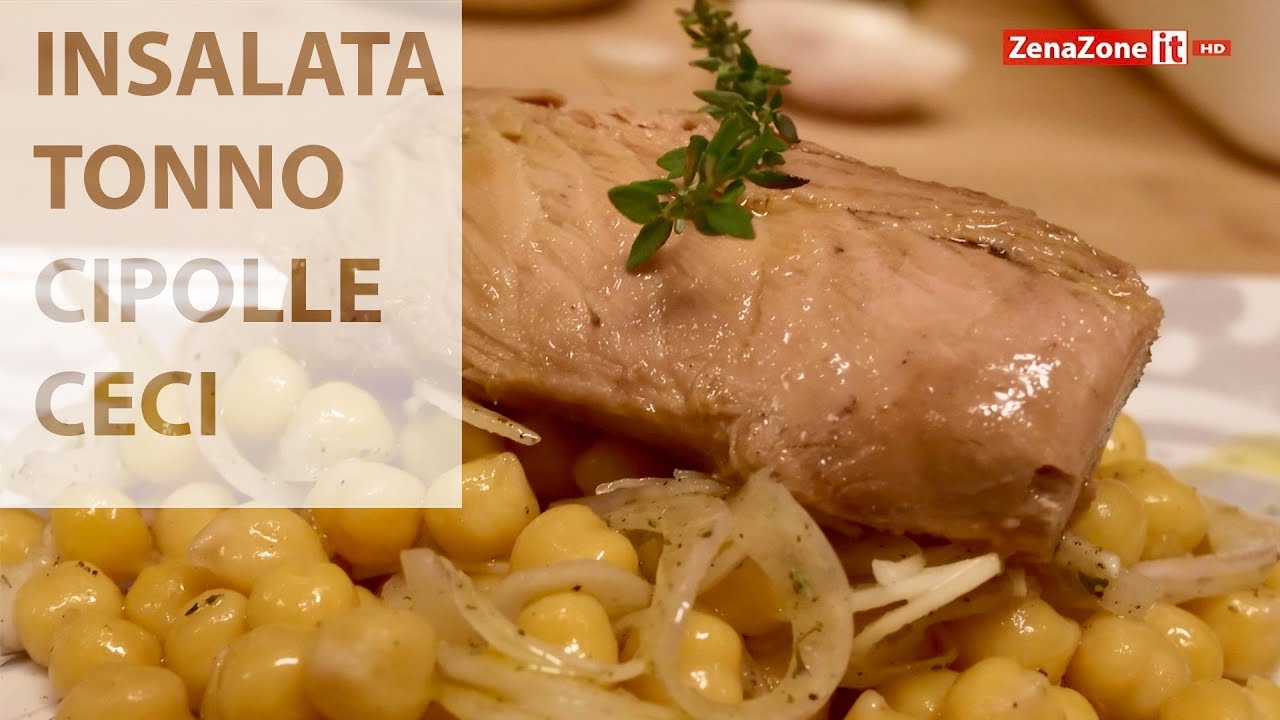 Insalata di tonno, cipolle e ceci