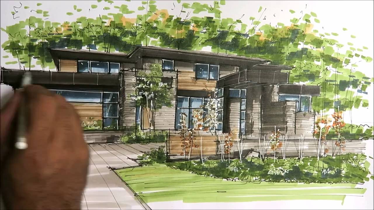 architectural sketching house 2