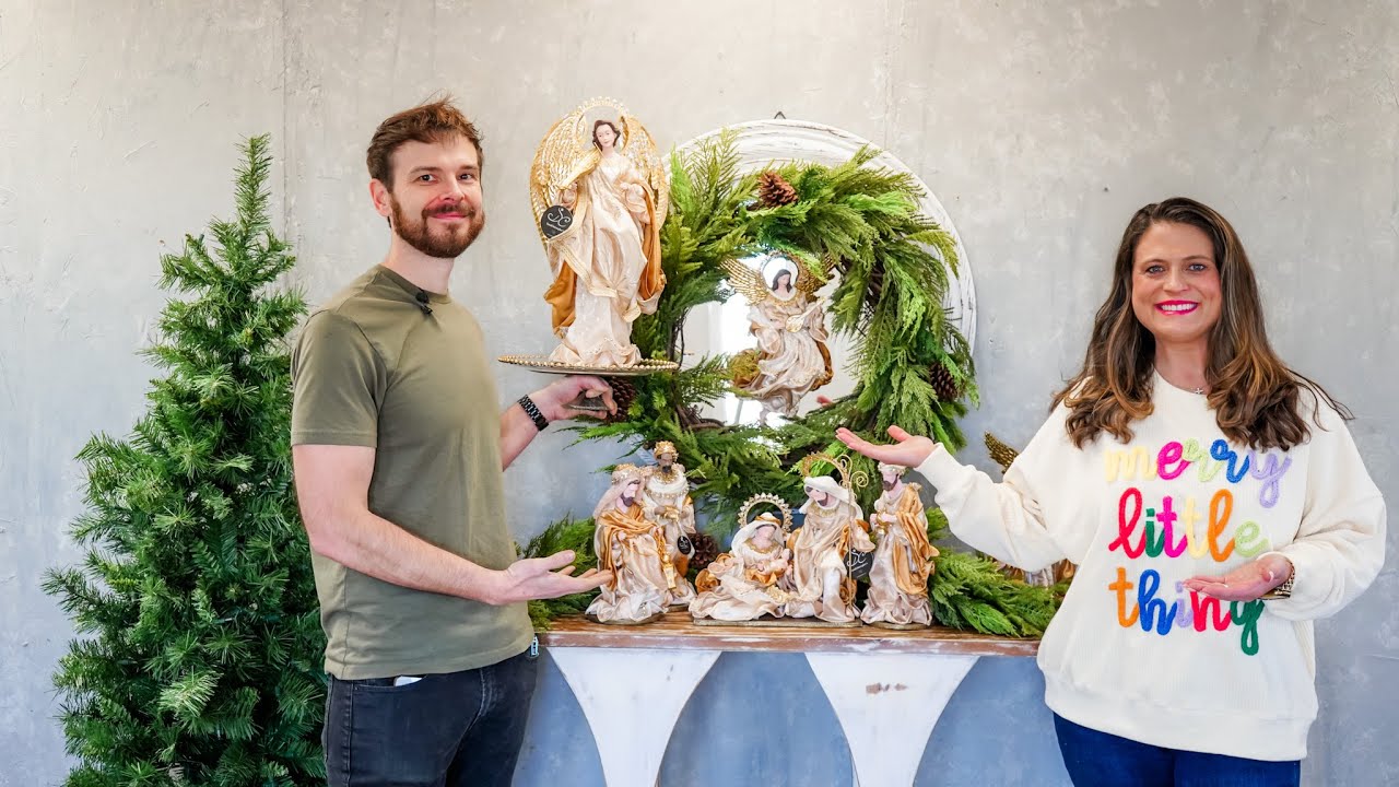 Decorating with The Holy Family Nativity Sets, Real Touch Garland and some BIG NEWS! (2024)