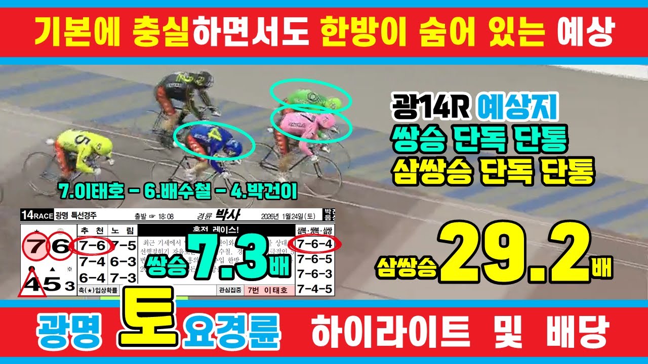 1월 24일 토요경륜 하이라이트 - 경륜예상지 신경륜 박사