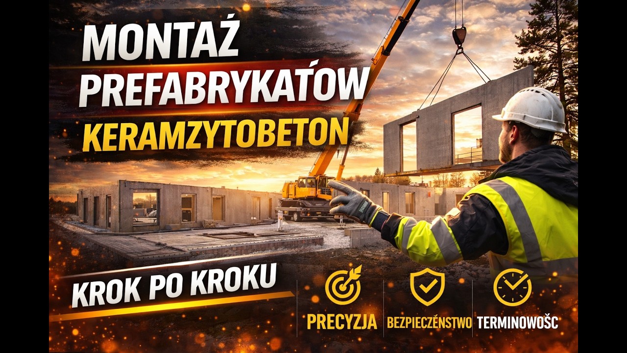 Montaż ścian prefabrykowanych z keramzytobetonu | Krok po kroku na budowie