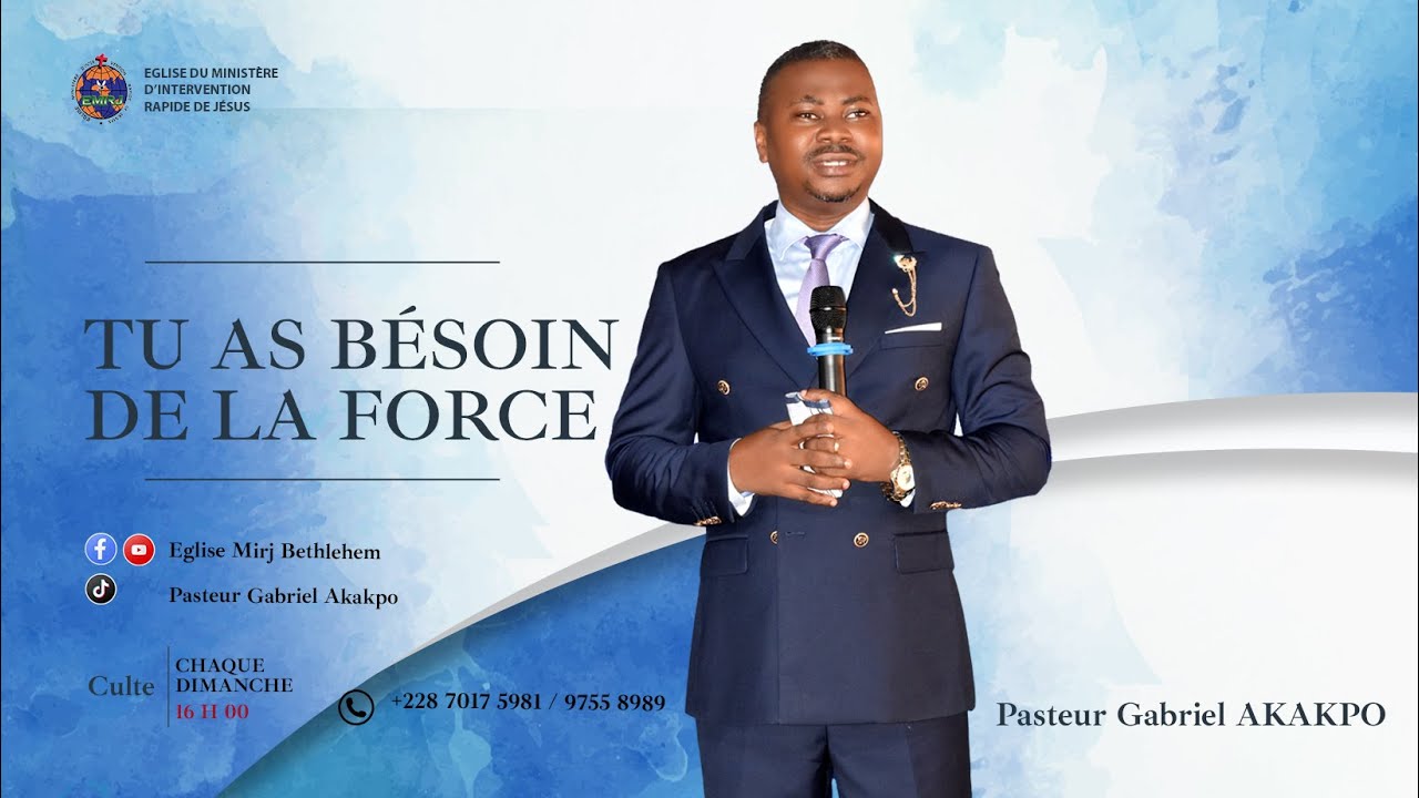 🔴 TU AS BESOIN DE LA FORCE || PASTEUR GABRIEL AKAKPO || JANVIER 2026