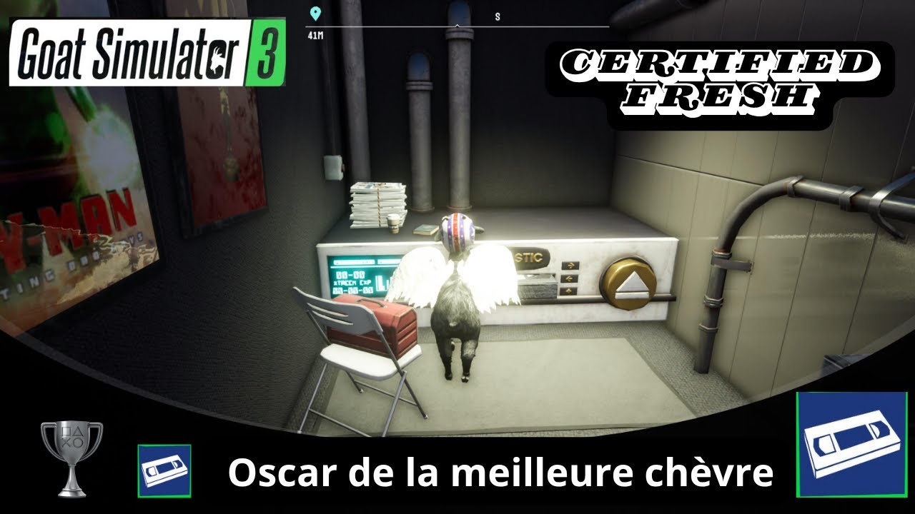 Goat simulator 3 _ Certified Fresh _trophy_ Oscar de la meilleure ch&egrave;vre