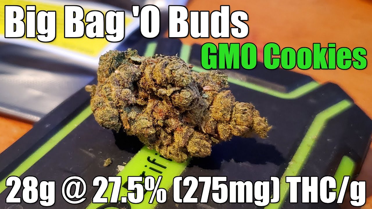 Big Bag 'O Buds - GMO Cookies - Unboxing Review - 28g @ 27.5% (275mg) THC/g (+Extreme Closeups)