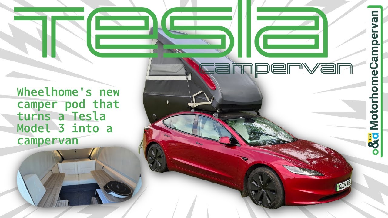 TESLA CAMPERVAN! Exclusive review of Model 3 EV with Dashaway eRC roof camper