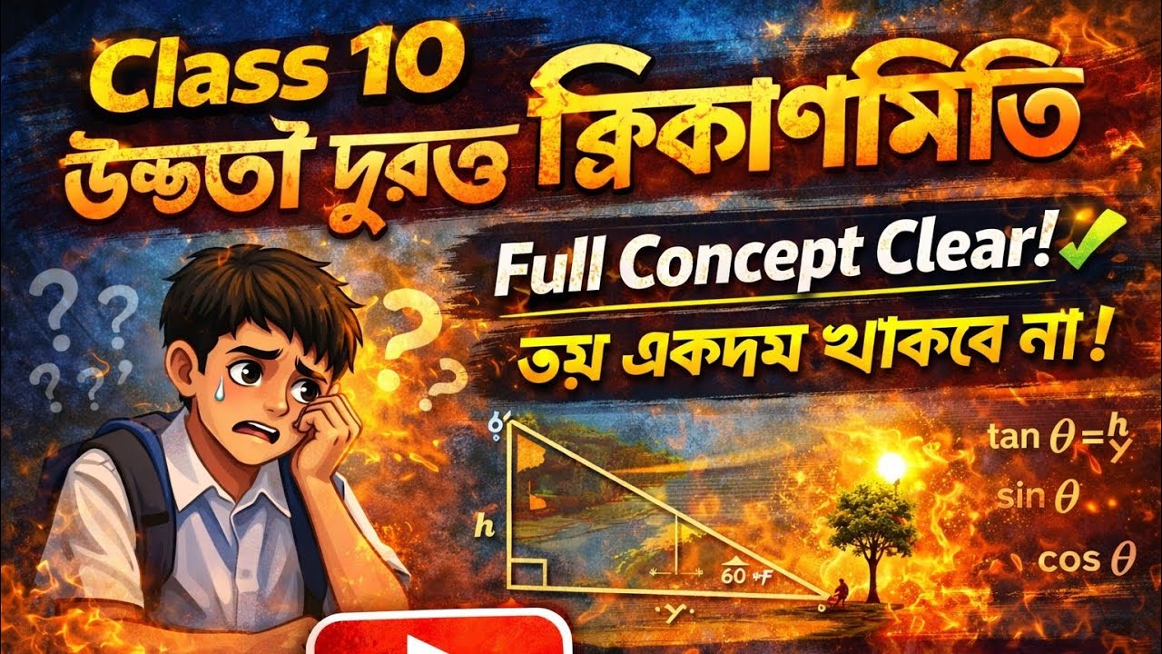 Class 10 উচ্চতা দূরত্ব ত্রিকোণমিতি 🔥 Full Concept Clear | ভয় একদম থাকবে না | Part1