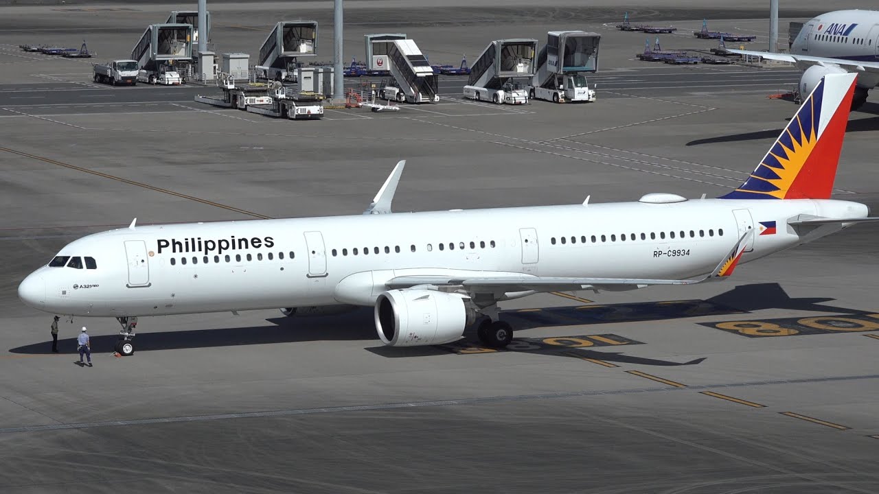 Philippine Airlines Airbus A321neo RP-C9934 Pushback and Takeoff [HND/RJTT]