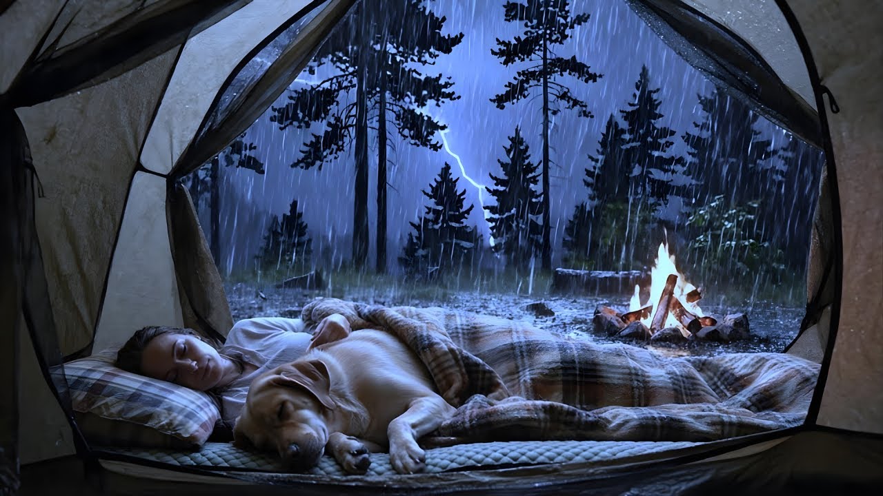 Soft Night Rain on a Camping Tent 🌧 Cozy Tent ASMR for Deep Sleep