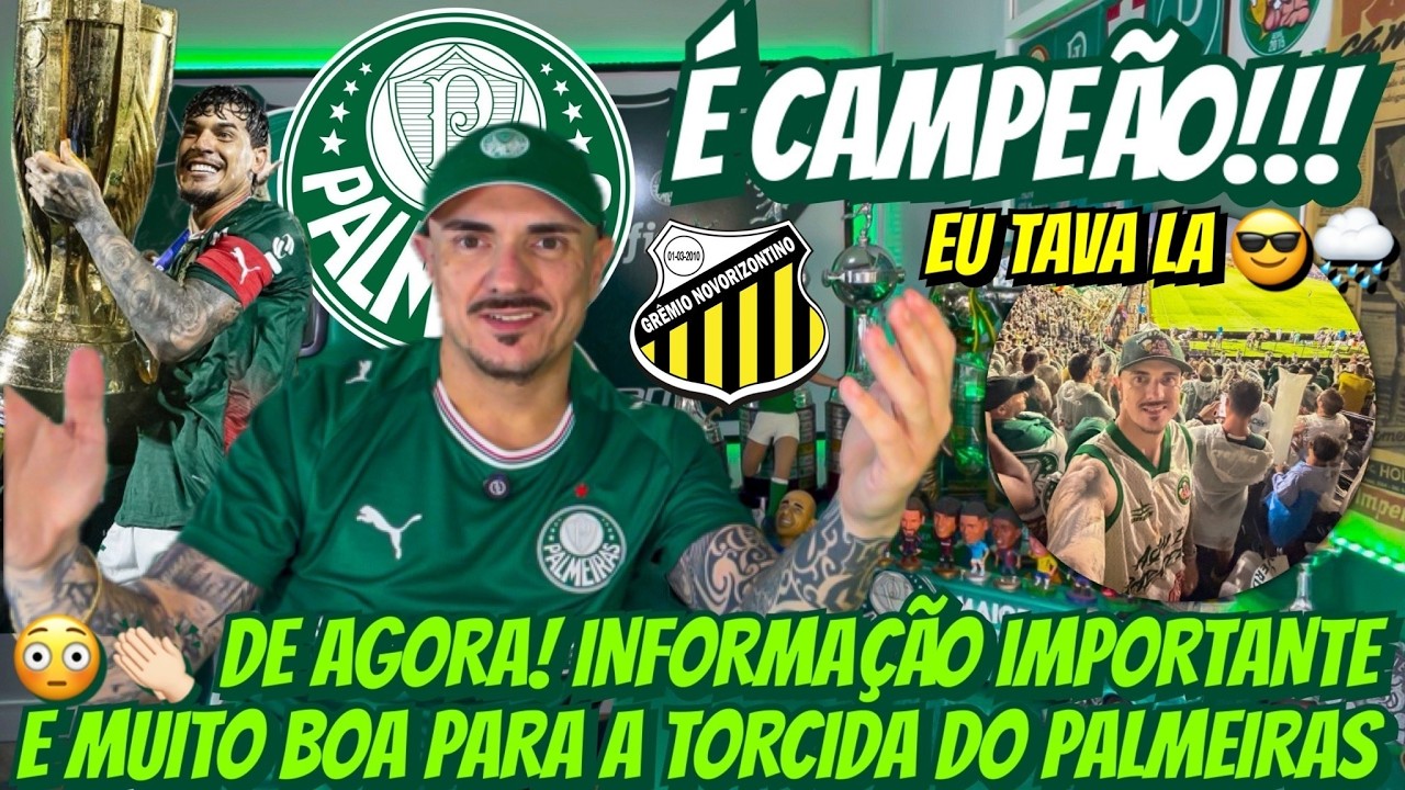 ⚠️ DE AGORA! INFORMAÇÃO IMPORTANTE E MUITO BOA PARA A TORCIDA DO PALMEIRAS | RESSACA DO TÍTULO E+