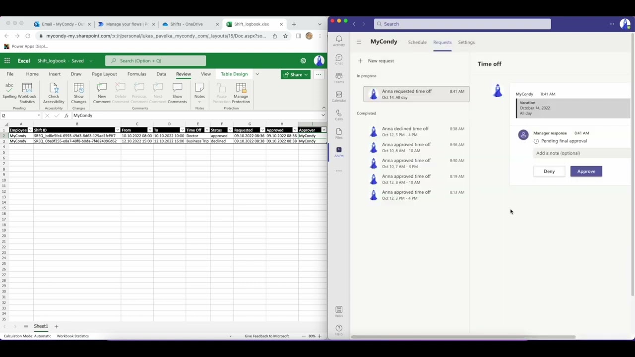Automation process of Shift Time Off requests