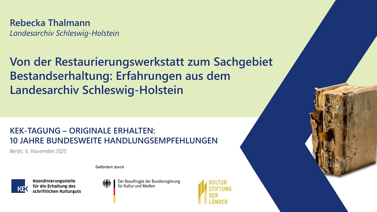 Rebecka Thalmann: Erfahrungen aus dem Landesarchiv Schleswig-Holstein