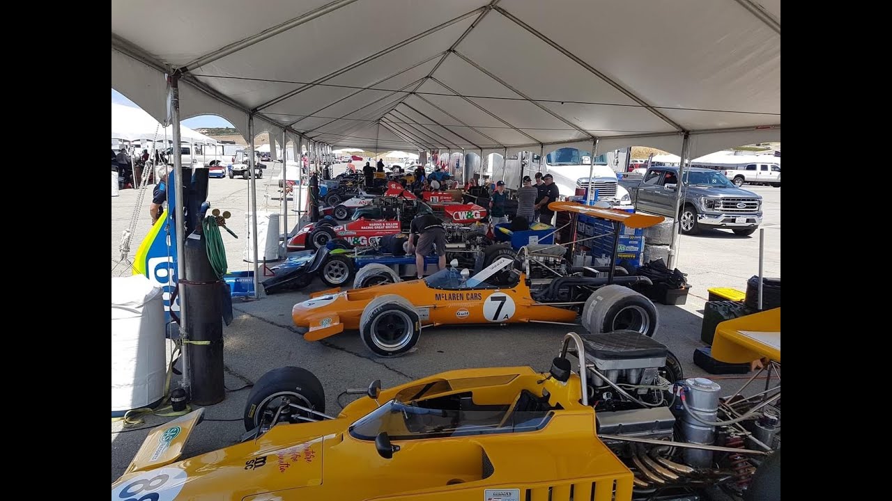 Formula 5000 Racing LAGUNA SECA, Monterey Historics 2023.   From the Driver's seat view.