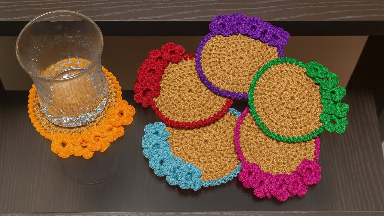 Crochet Flower coaster  tutorial || Beginner Friendly step by step tutorial