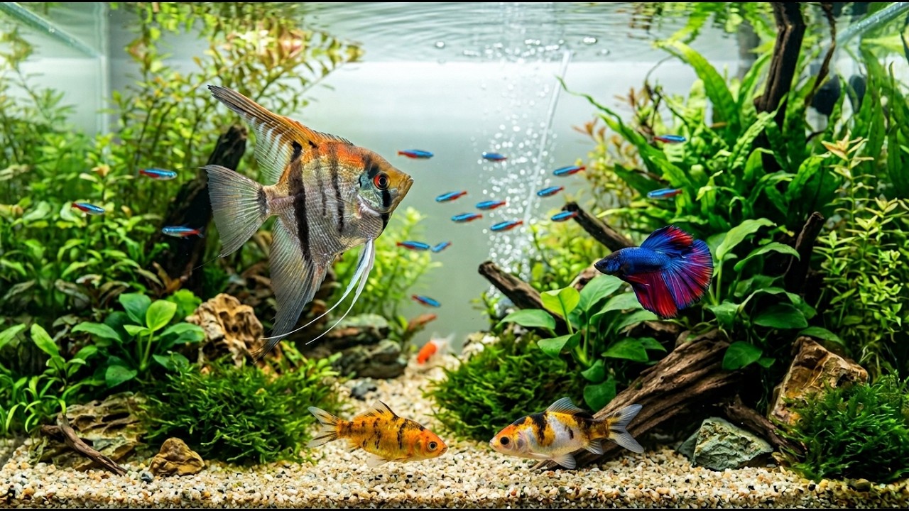 Relaxing Aquarium ASMR 4K 🐠🎶 | Peaceful Music for Sleep, Study & Focus