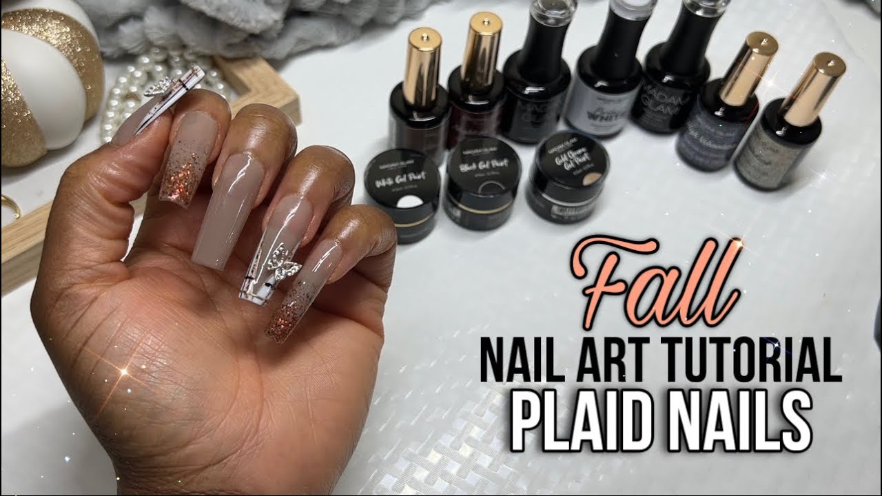 FALL PLAID NAILS the Simple Way | @madamglamofficial Gel Polish | DETAILED Nail Art Tutorial