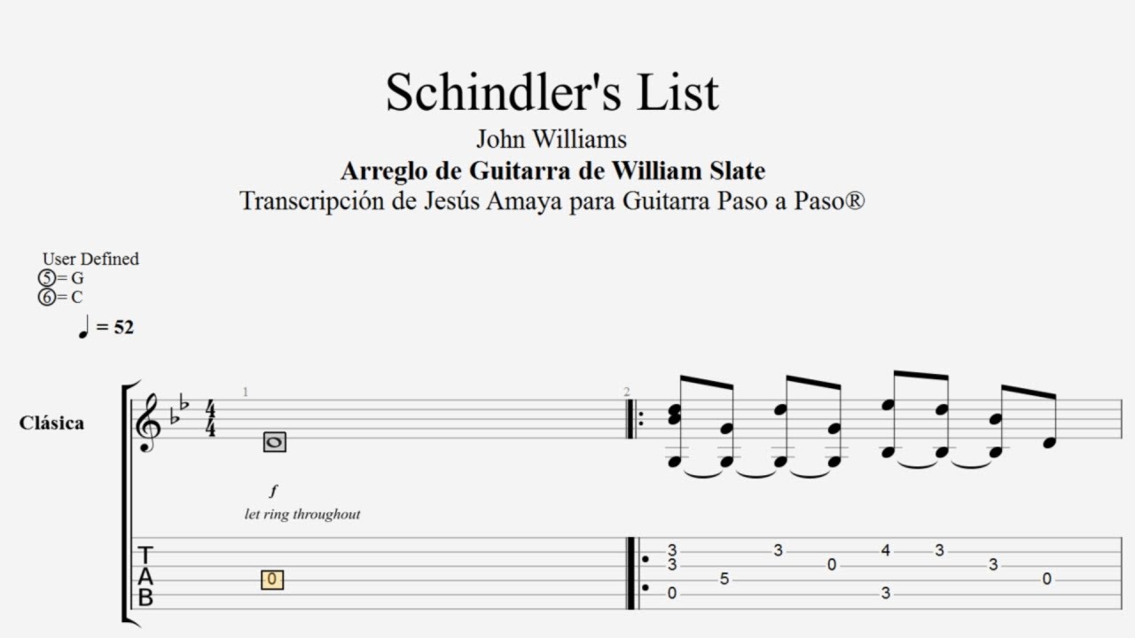 Schindler's List - Guitarra Solista - Tablatura por Jesús Amaya...