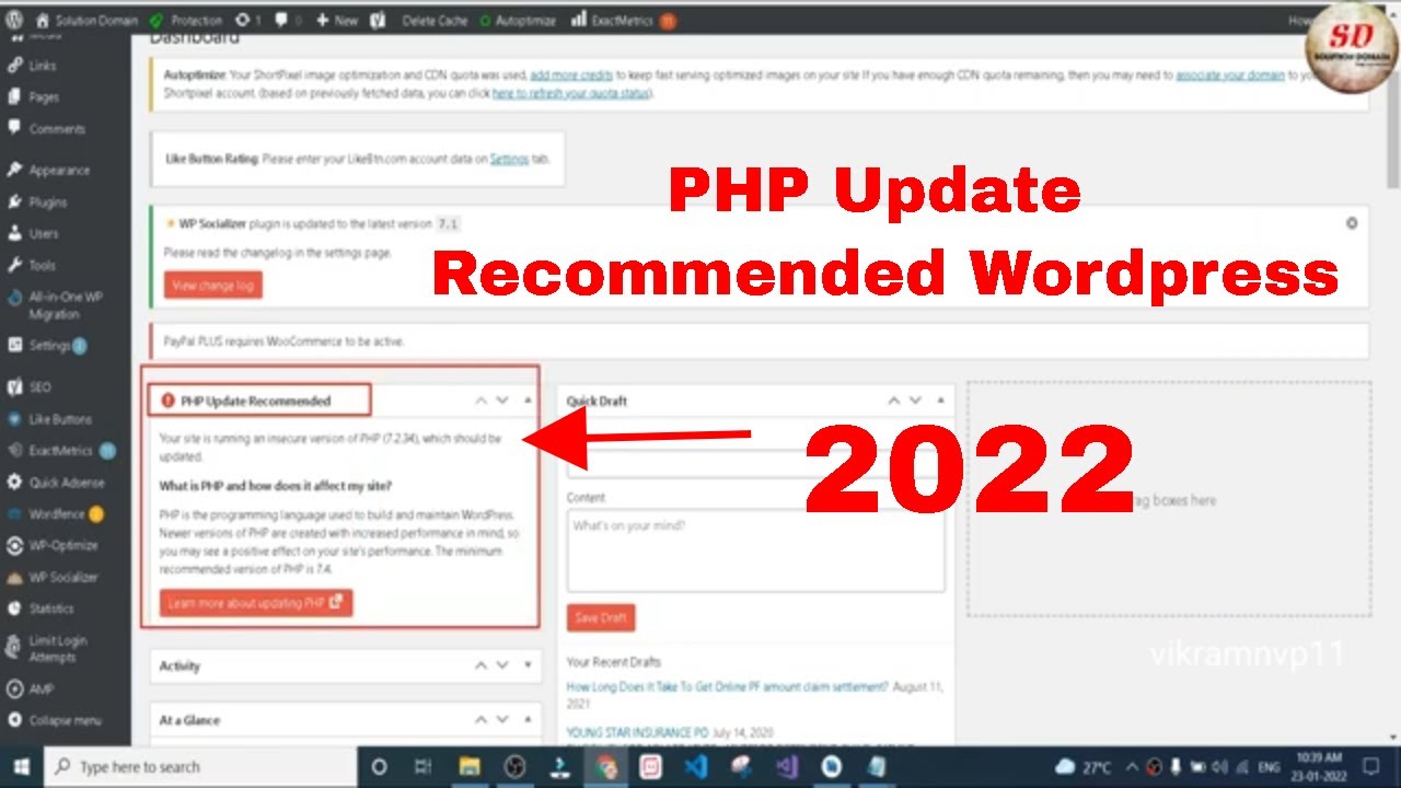 php update recommended wordpress 2023 | @blogwithben