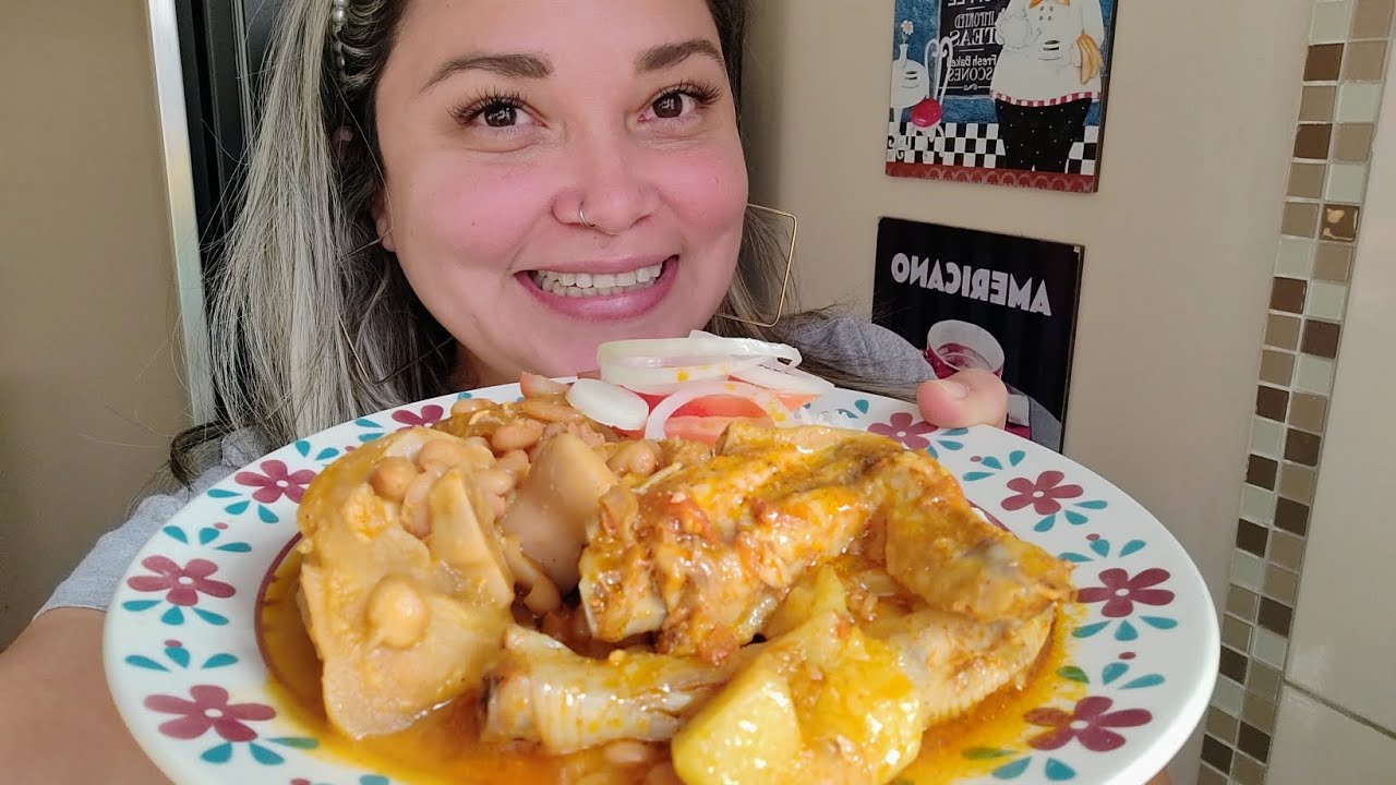 REAL MUKBANG BRASIL: #COMENDOMUITO FEIJÃO COM MOCOTÓ, BUCHO ,FRANGO AO MOLHO, ARROZ E FAROFA 🌶️