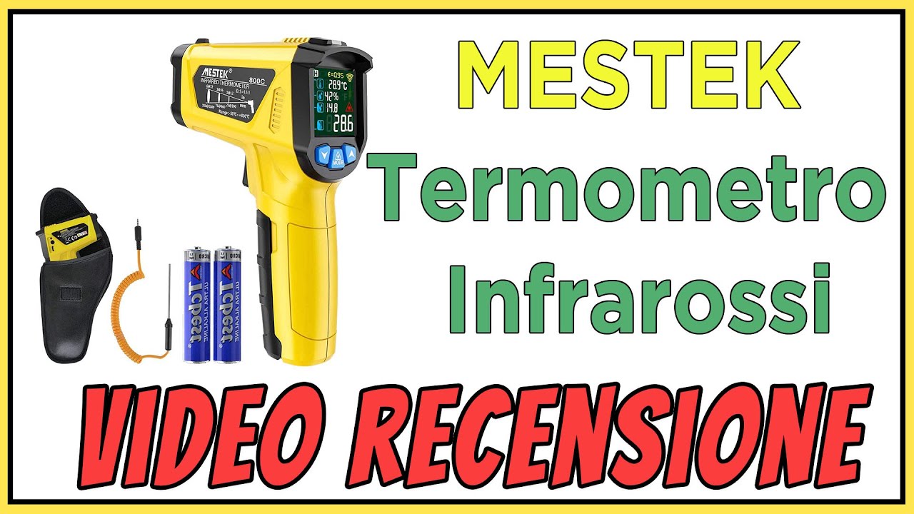Termometro Infrarossi MESTEK Digitale con Umidità e Impostazione Allarme Punto di Rugiada