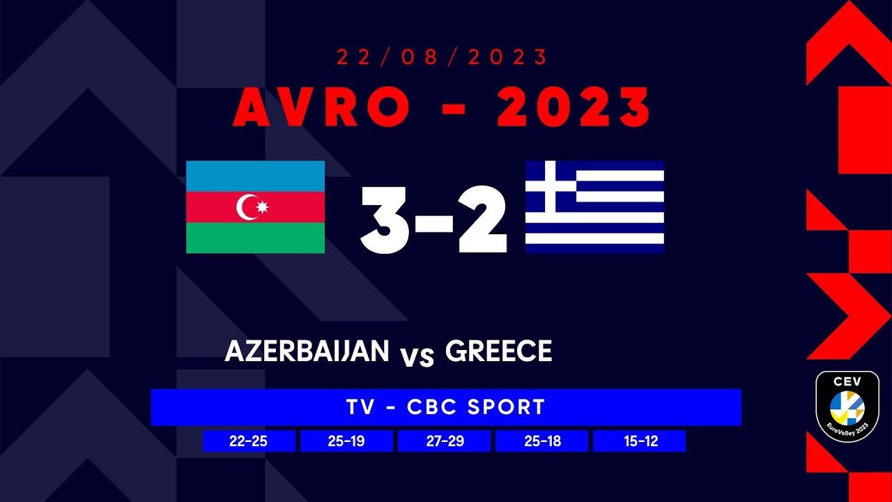 Azərbaycan 3:2 Yunanıstan | AÇ-2023, QADINLAR | TAM OYUN (22.08.2023)