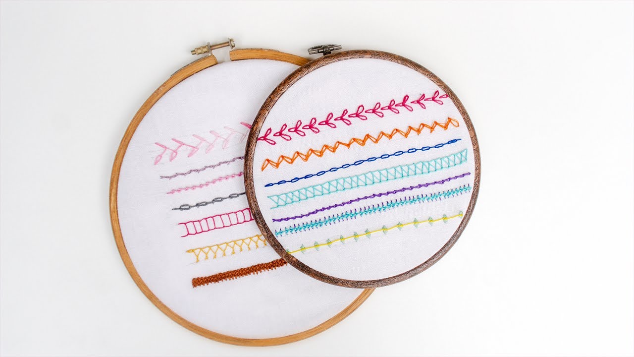 14 Hand Embroidery Stitches Under One Family | Embroidery Tutorial
