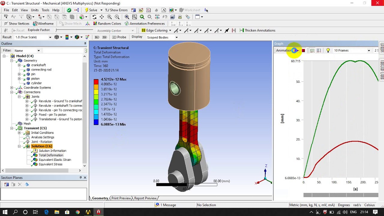 transient structural analysis on single cylinder engine lesson 3