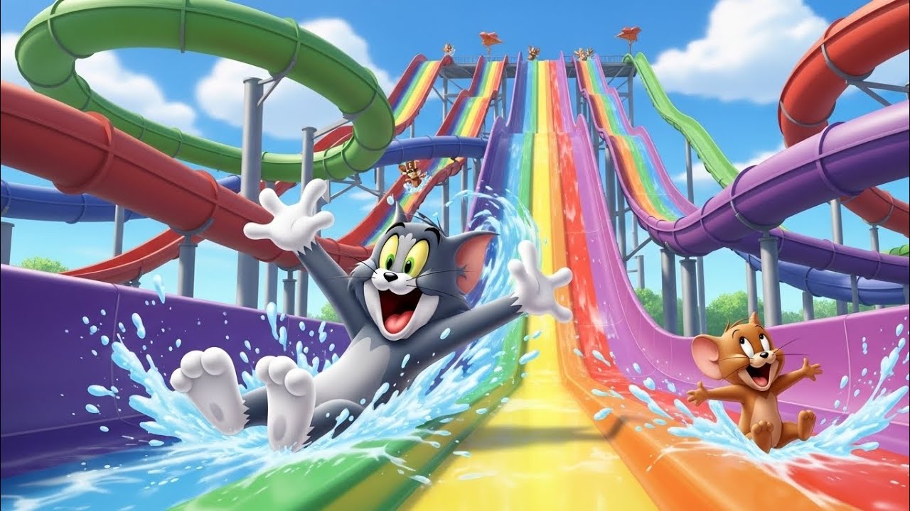 Tom and Jerry | Rainbow Slide Resort 🌈💦 | Funny Cartoon for Kids | New Adventure
