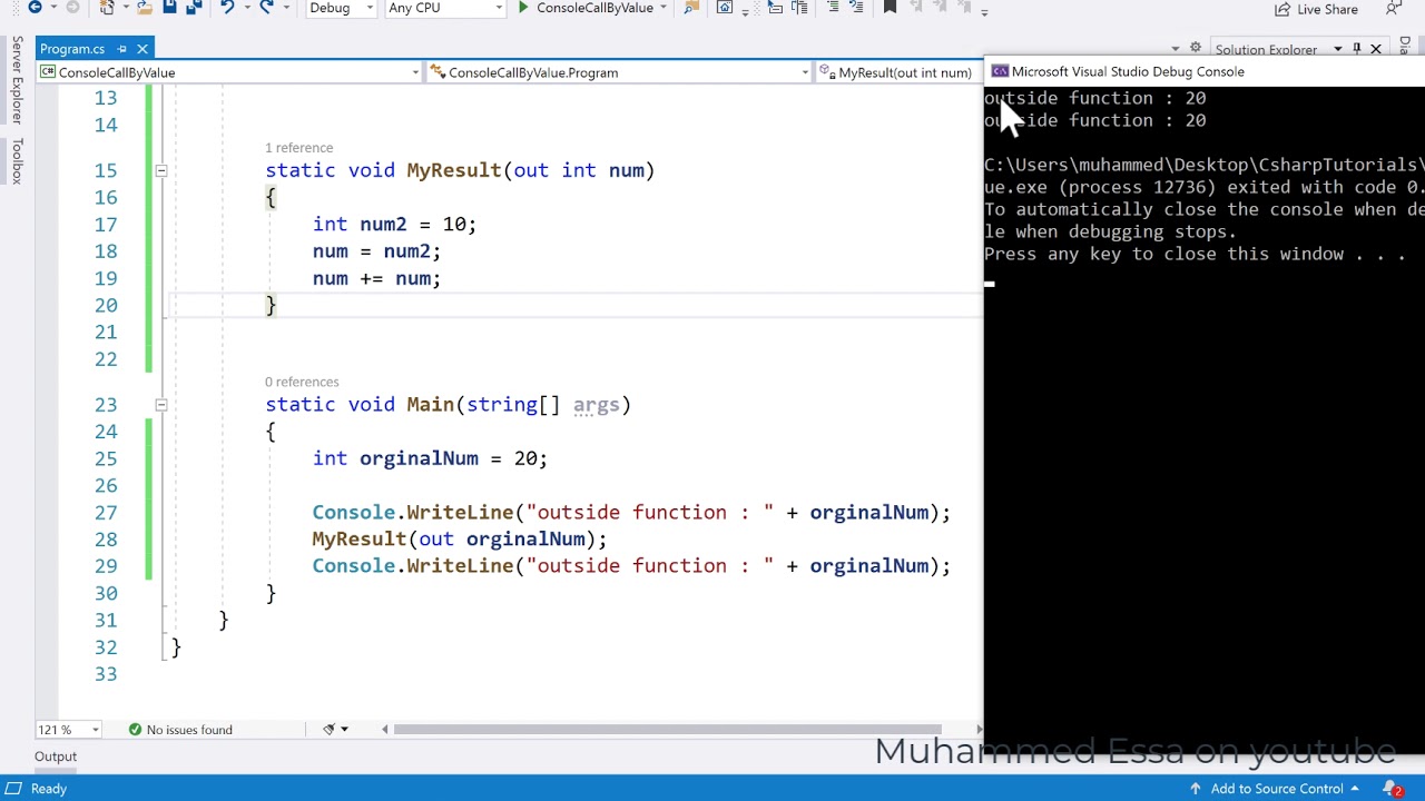 31   C# C Sharp  Functions   Out Parameter