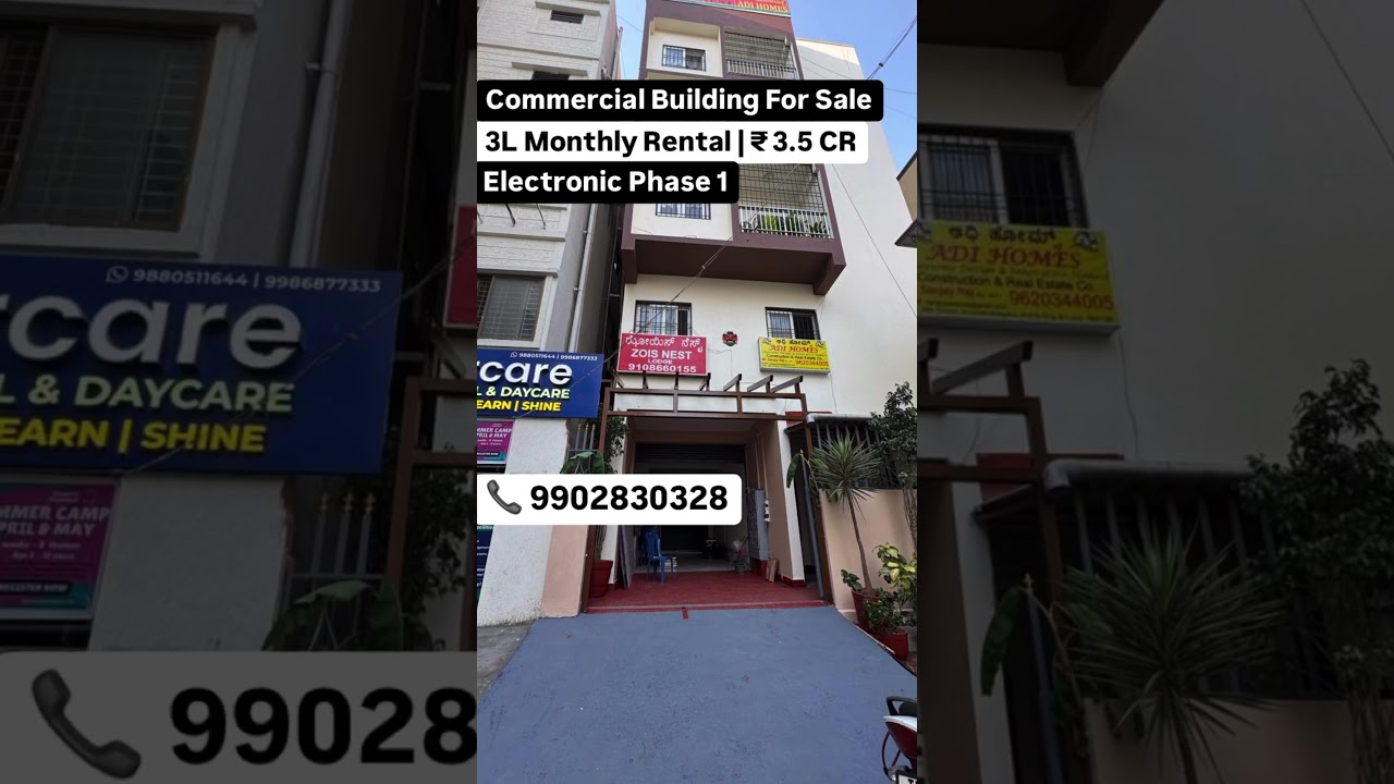 🔥 Commercial Building For Sale @Electronic City,Bangalore | 🤑 3L Rental | #rentalproperty #Forsale
