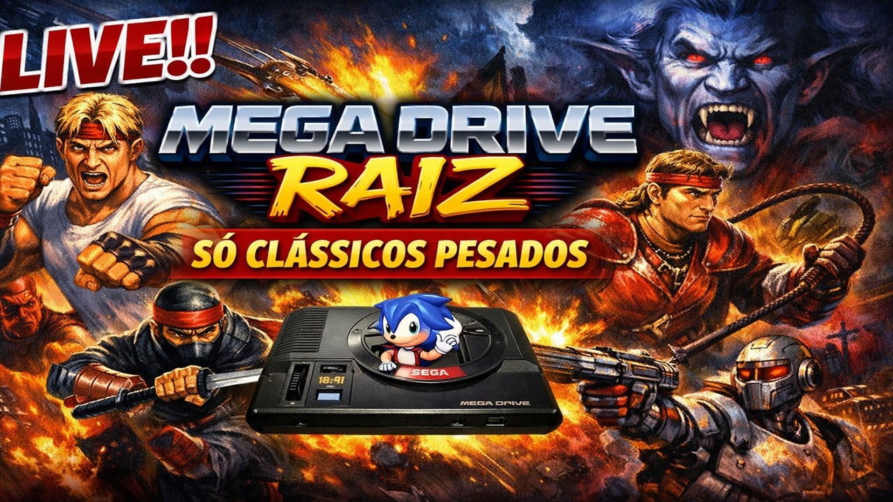 🔴Live!! Mega Drive Raiz - Só clássicos PESADOS #retrogames #megadrive  #vempralive