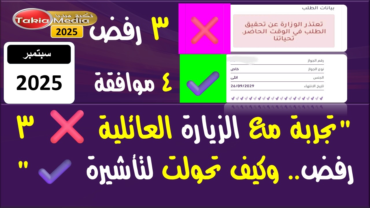 من الرفض للتأشيرة ✈️ تجربة مع طلب الزيارة العائلية || 2025