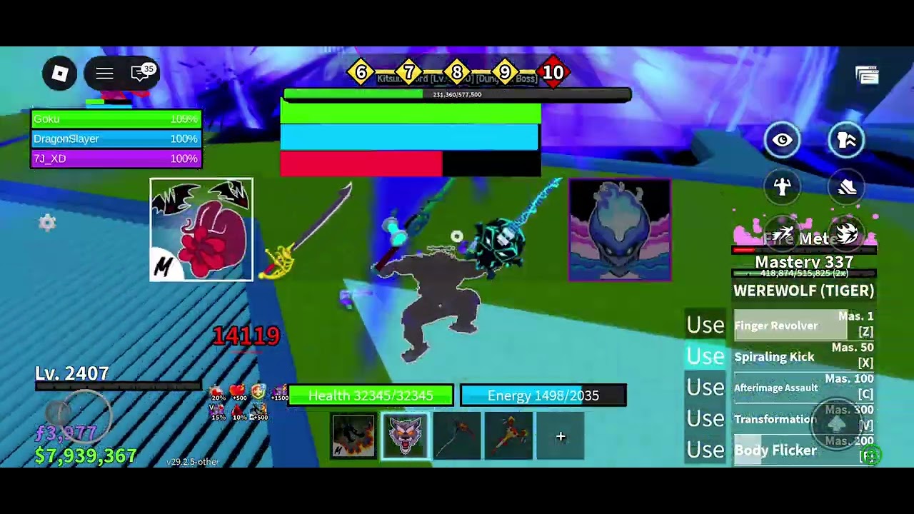Blox fruits dungen fight