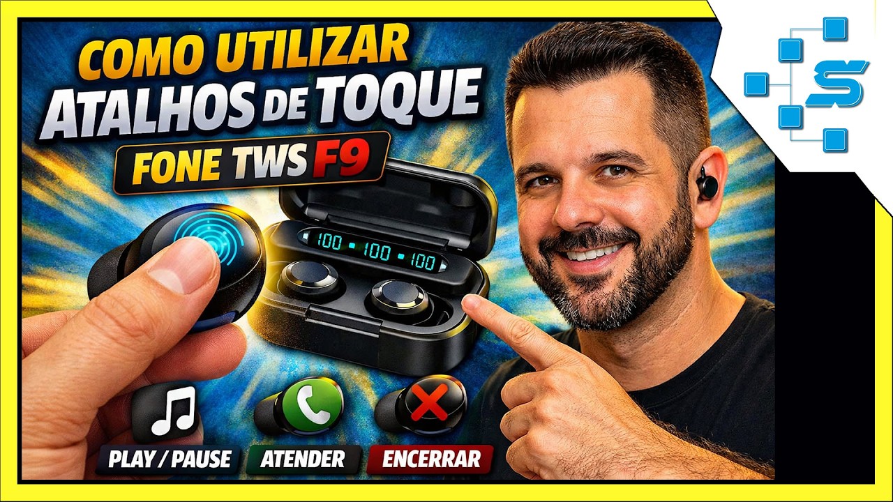 Como Utilizar Atalhos de Toque no Fone TWS F9