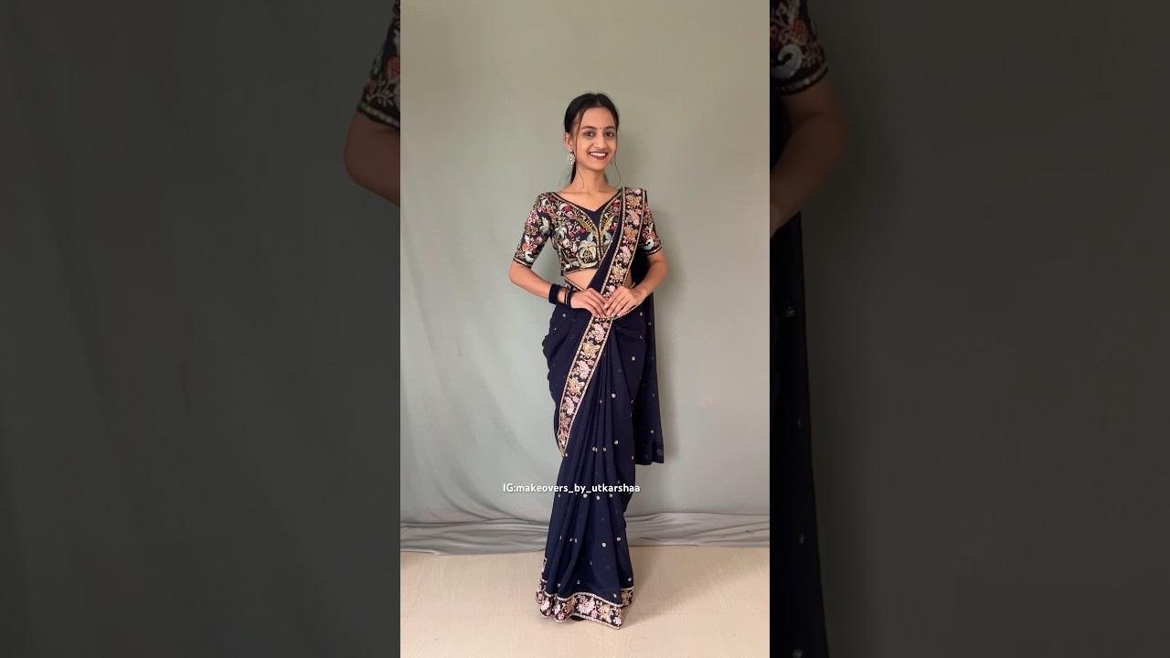 Retro Mermaid Drape Tutorial #shorts #saree #sareelove #style @GroomingwithUtkarsha