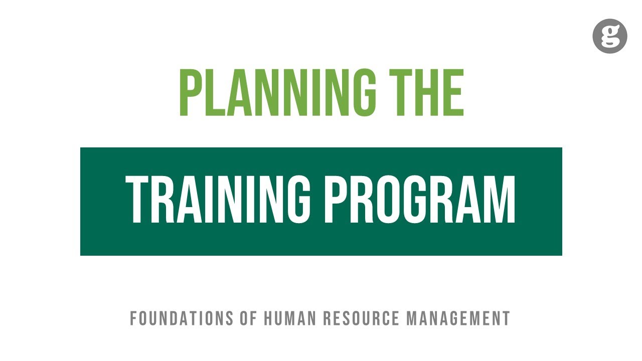 Planning the Training Program