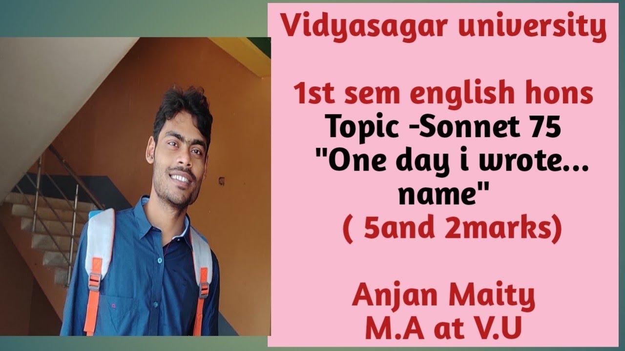 One day i wrote her name /5and 2 marks /1st sem english //V.U