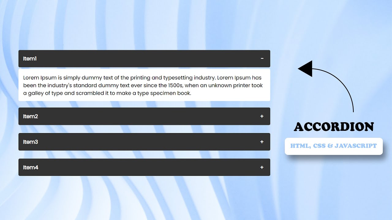 How to create animated Accordion/collapsible content using - HTML,CSS and JavaScript.